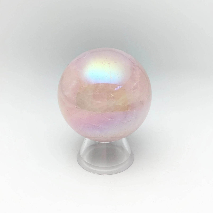 Aura Rose Quartz Sphere-Rocks and Gems Canada