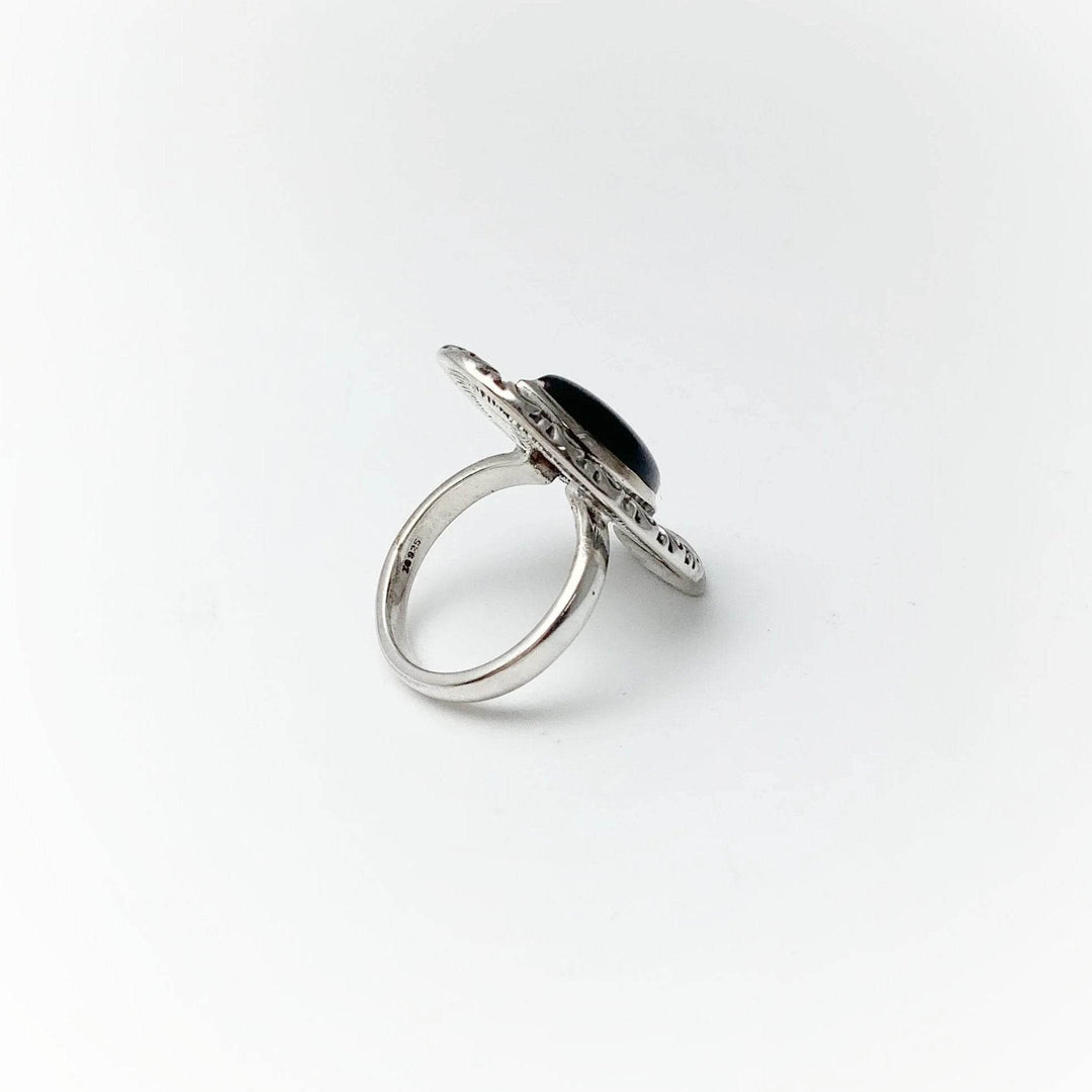 Black Onyx Bohemian Style Ring-Rocks and Gems Canada