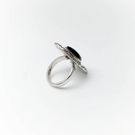 Black Onyx Bohemian Style Ring-Rocks and Gems Canada