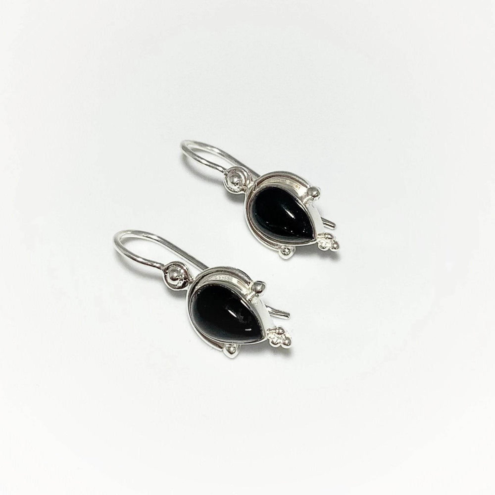 Black Onyx Dangle Earrings-Rocks and Gems Canada