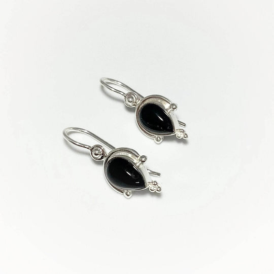 Black Onyx Dangle Earrings-Rocks and Gems Canada
