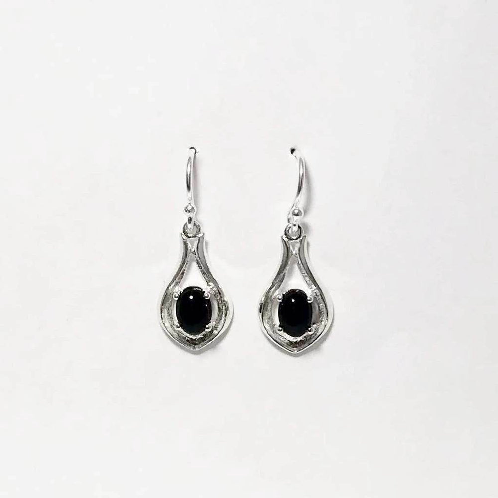 Black Onyx Dangle Earrings-Rocks and Gems Canada