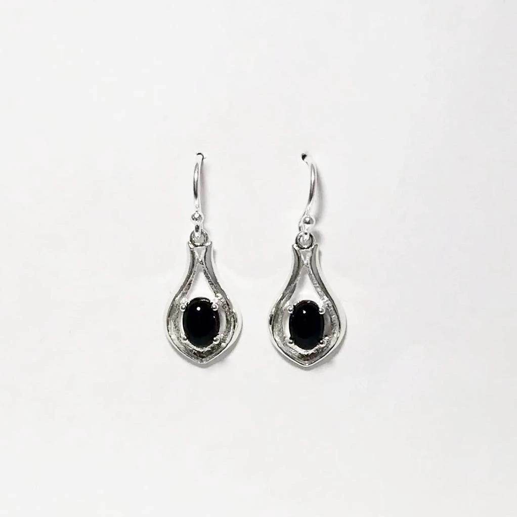 Black Onyx Dangle Earrings-Rocks and Gems Canada