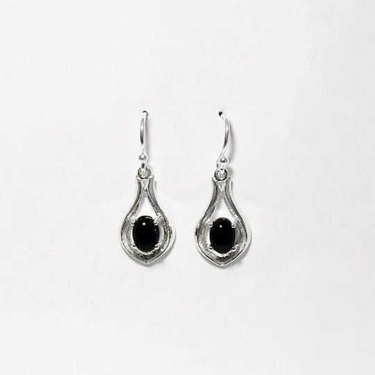 Black Onyx Dangle Earrings-Rocks and Gems Canada