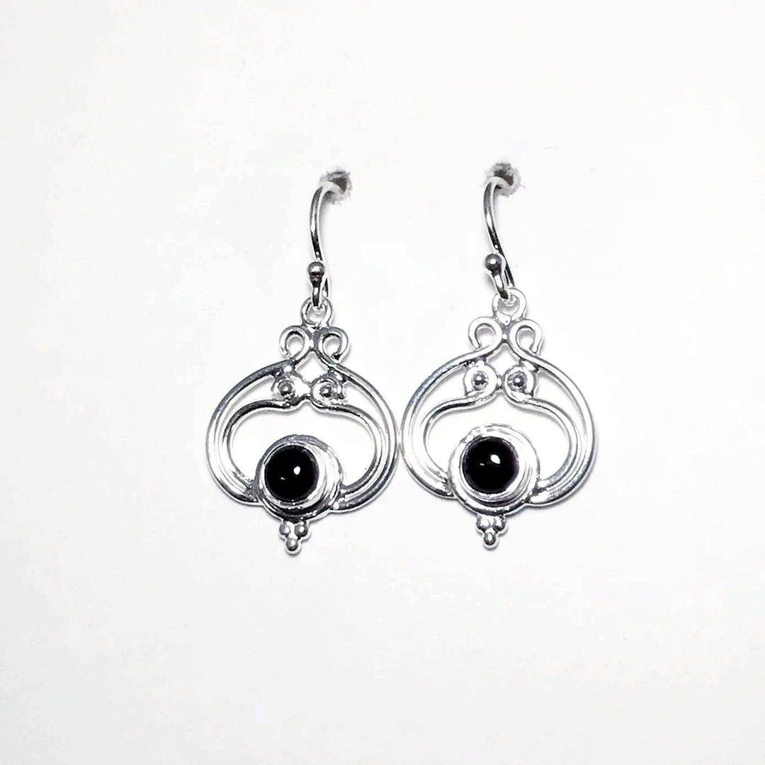 Black Onyx Dangle Earrings-Rocks and Gems Canada
