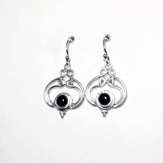Black Onyx Dangle Earrings-Rocks and Gems Canada