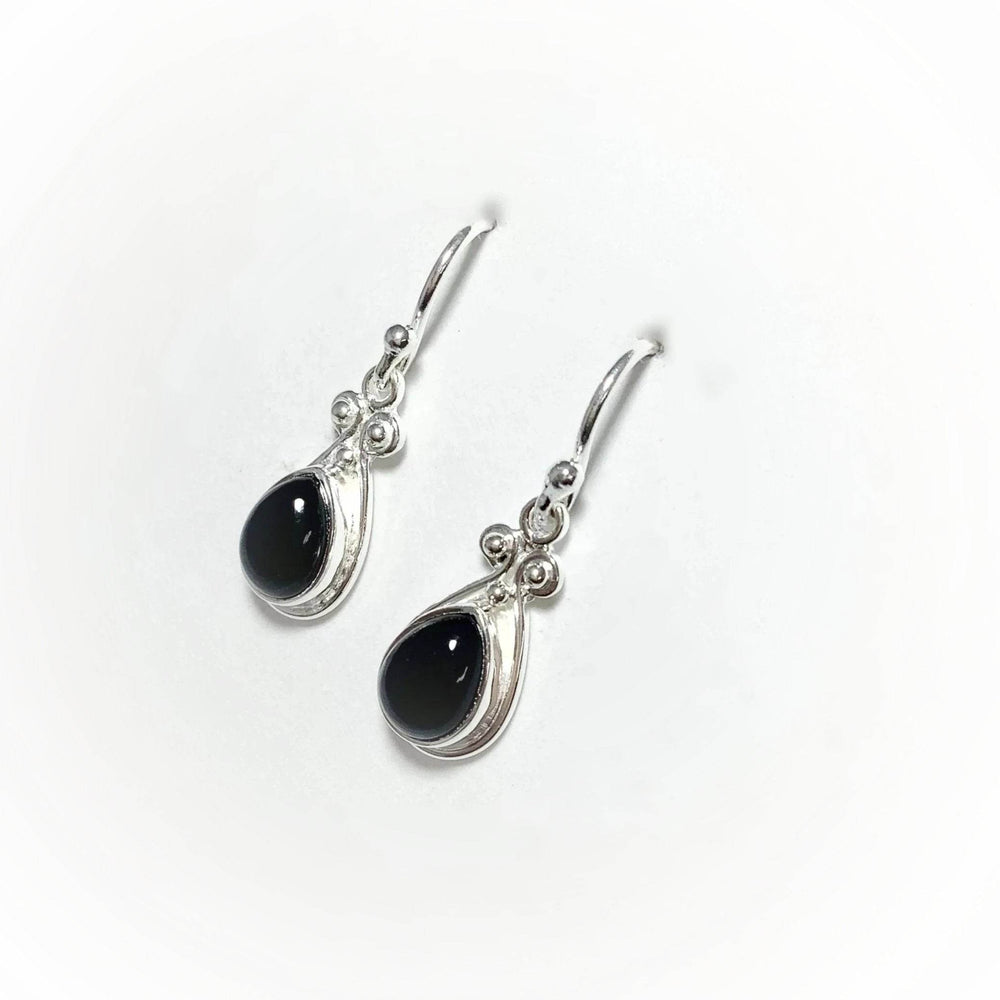 Black Onyx Dangle Earrings-Rocks and Gems Canada