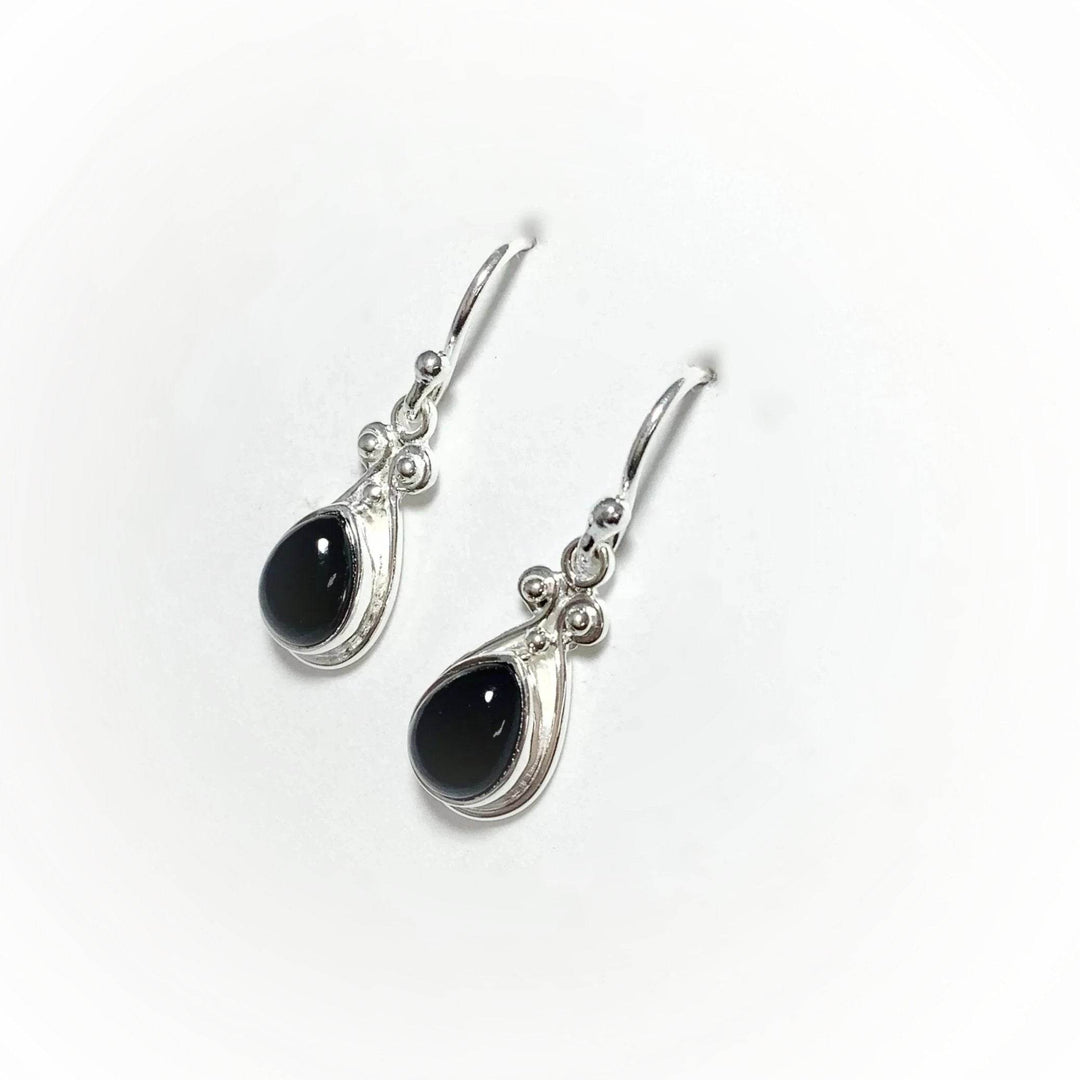 Black Onyx Dangle Earrings-Rocks and Gems Canada