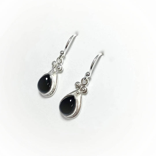 Black Onyx Dangle Earrings-Rocks and Gems Canada