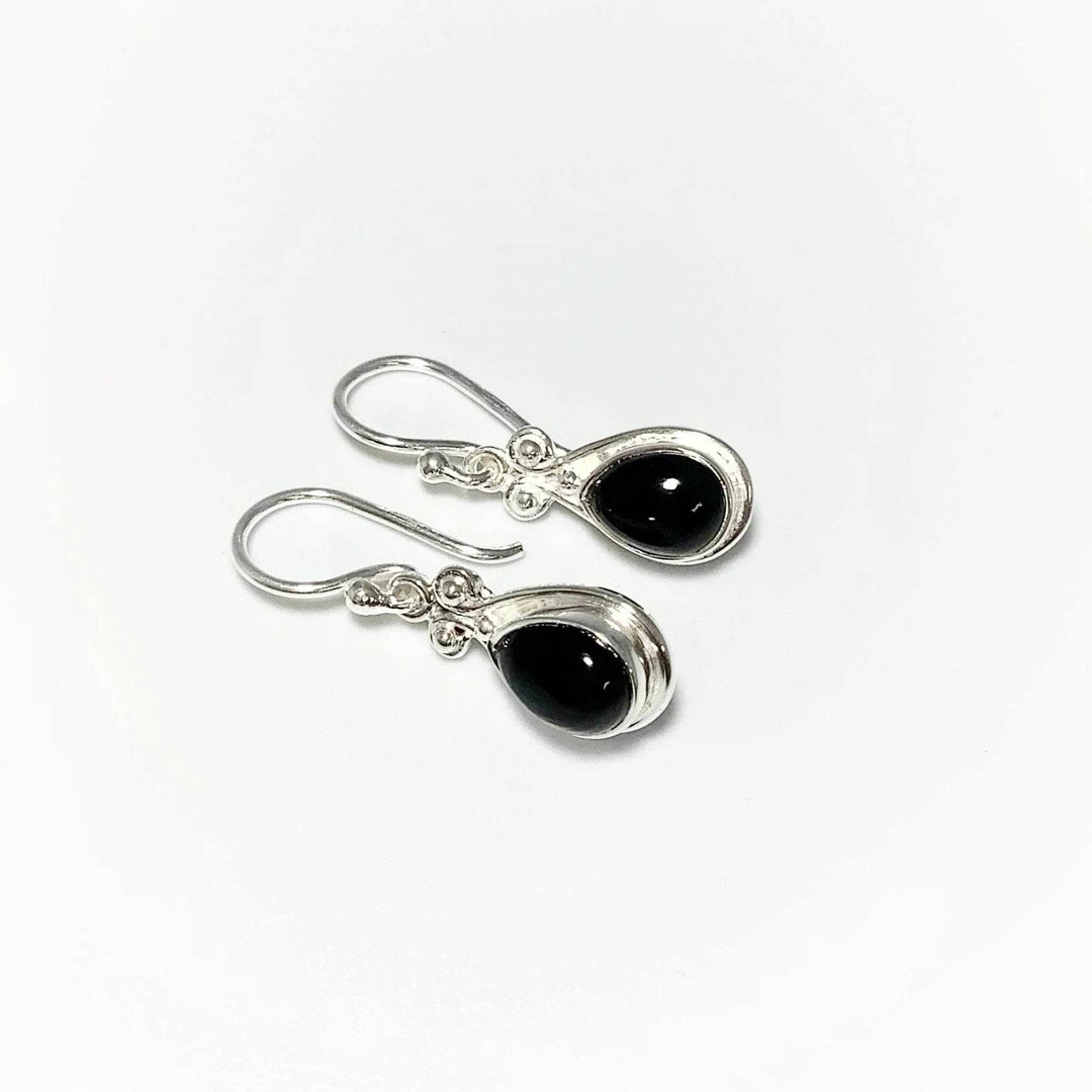Black Onyx Dangle Earrings-Rocks and Gems Canada