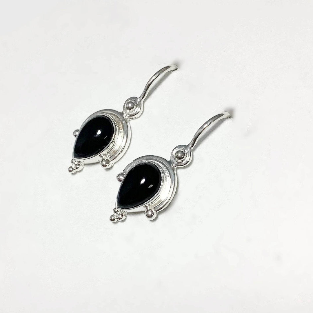 Black Onyx Dangle Earrings-Rocks and Gems Canada