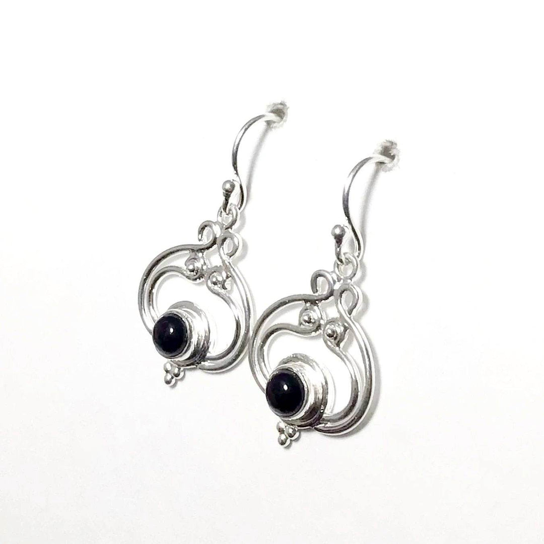 Black Onyx Dangle Earrings-Rocks and Gems Canada