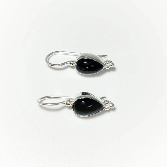 Black Onyx Dangle Earrings-Rocks and Gems Canada