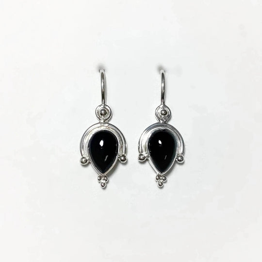 Black Onyx Dangle Earrings-Rocks and Gems Canada