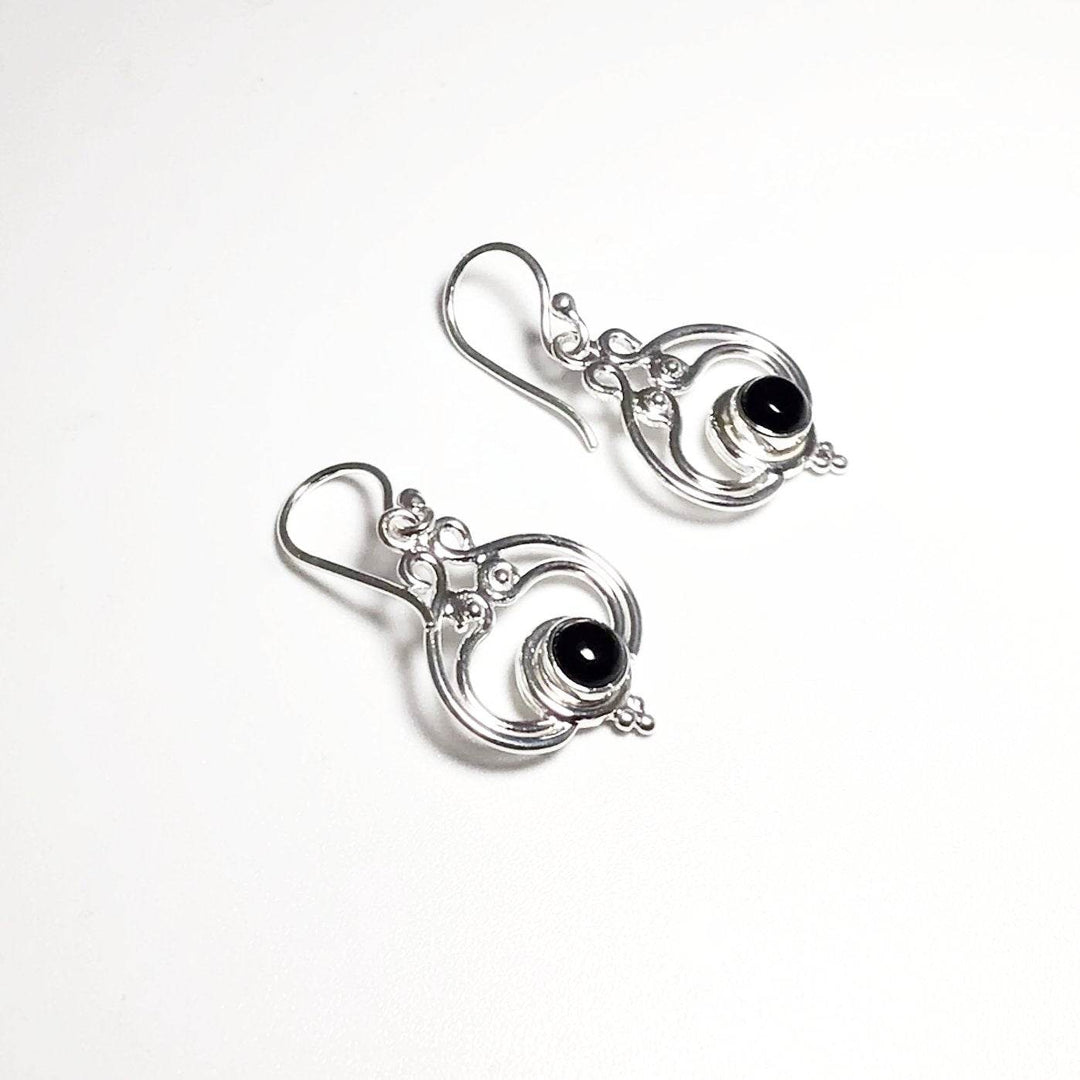 Black Onyx Dangle Earrings-Rocks and Gems Canada