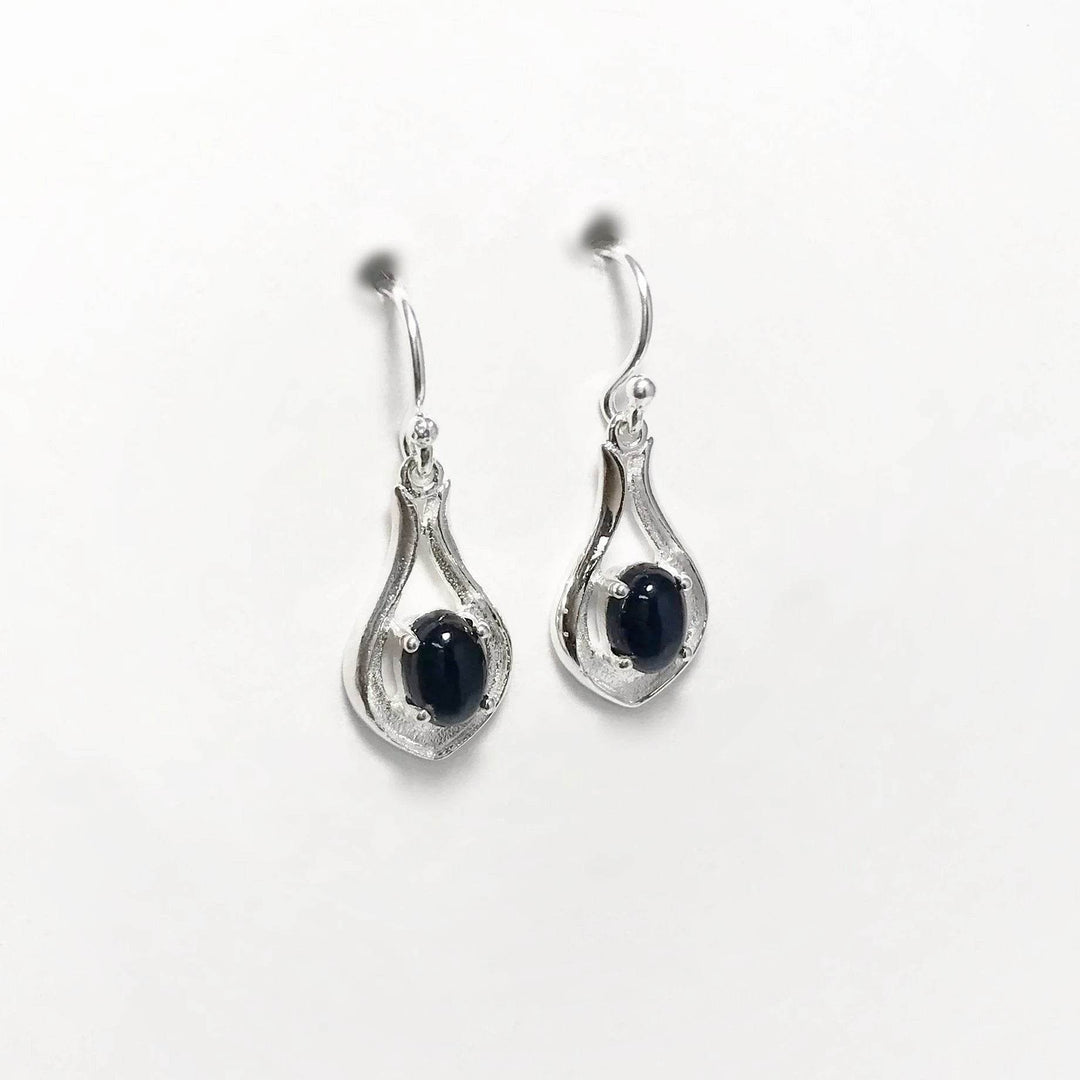 Black Onyx Dangle Earrings-Rocks and Gems Canada