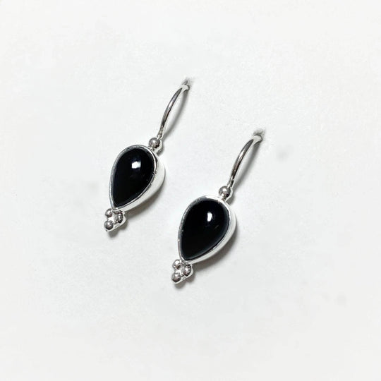 Black Onyx Dangle Earrings-Rocks and Gems Canada
