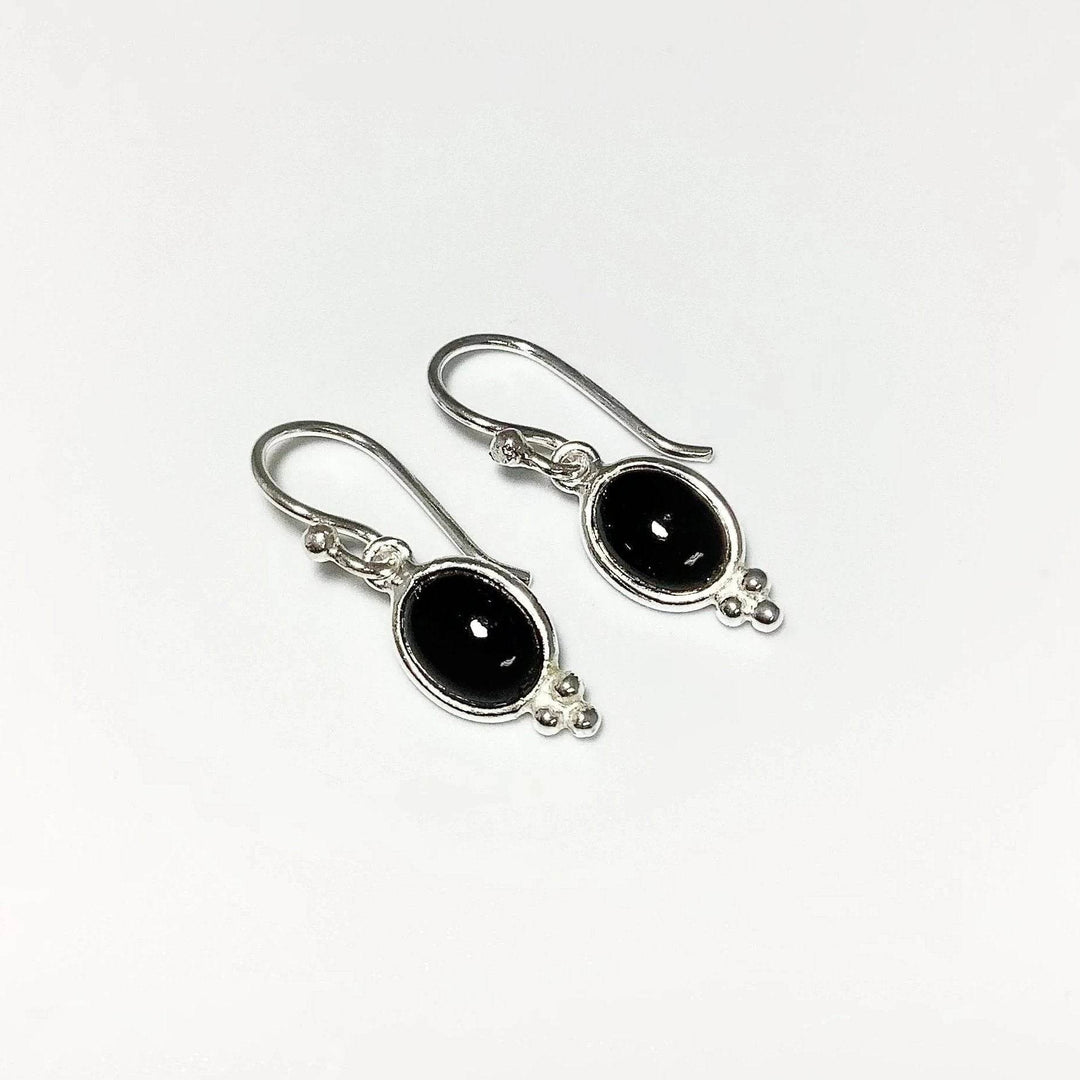 Black Onyx Dangle Earrings-Rocks and Gems Canada