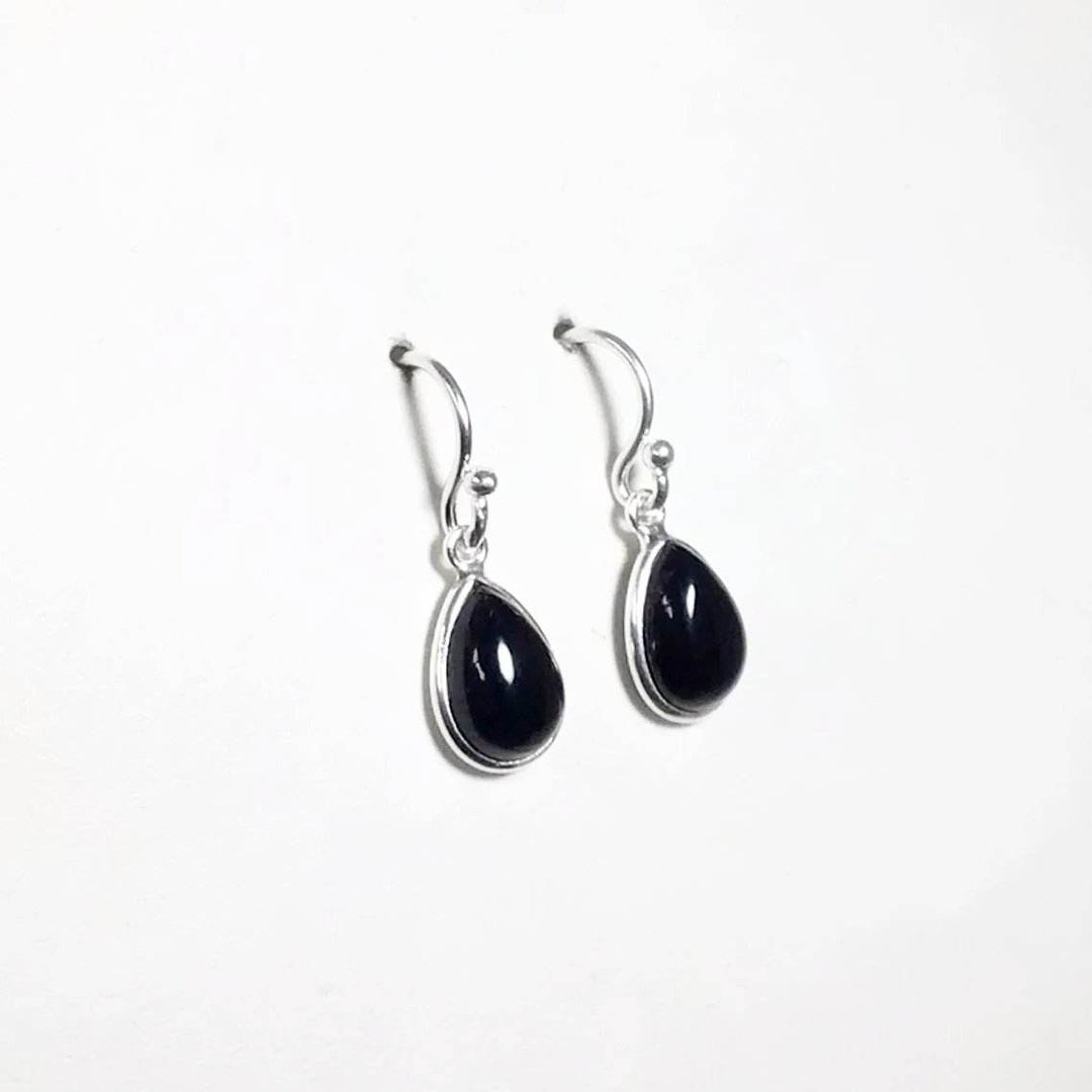 Black Onyx Dangle Earrings-Rocks and Gems Canada