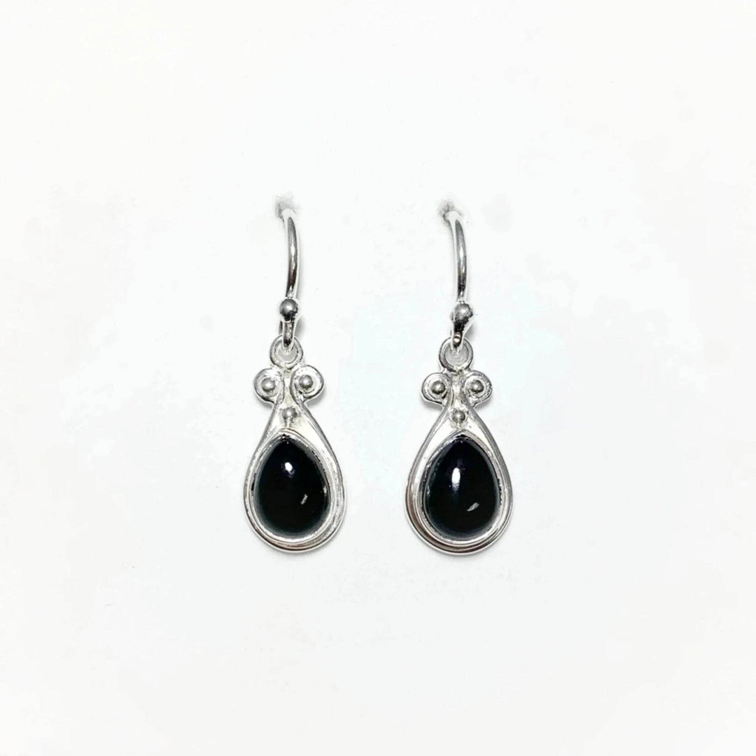 Black Onyx Dangle Earrings-Rocks and Gems Canada
