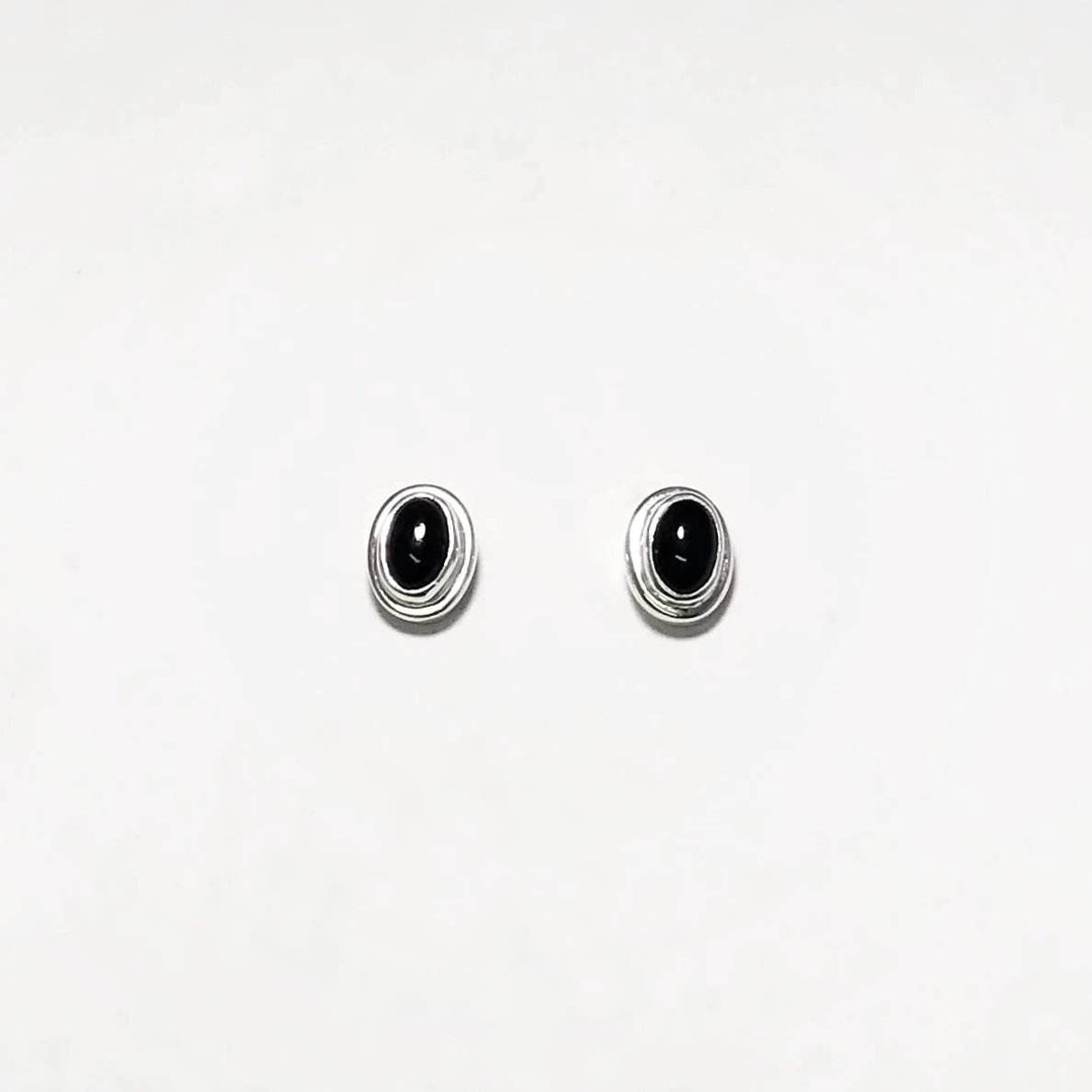 Black Onyx Stud Earrings-Rocks and Gems Canada