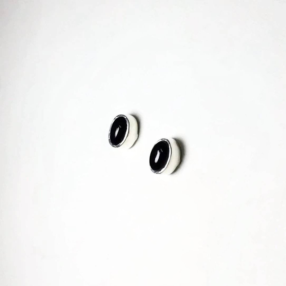 Black Onyx Stud Earrings-Rocks and Gems Canada