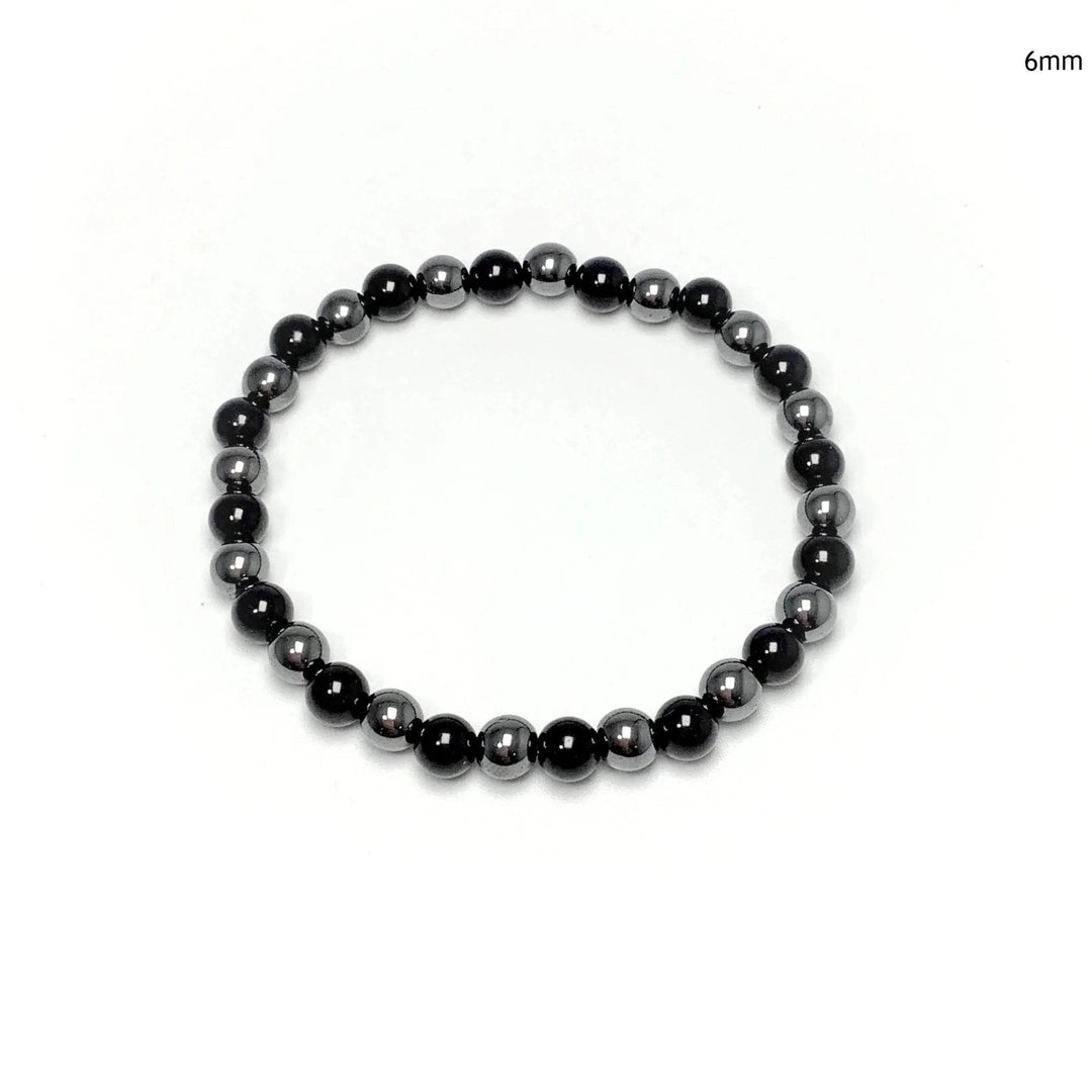 Black Onyx and Hematite Beaded Bracelet-Rocks and Gems Canada