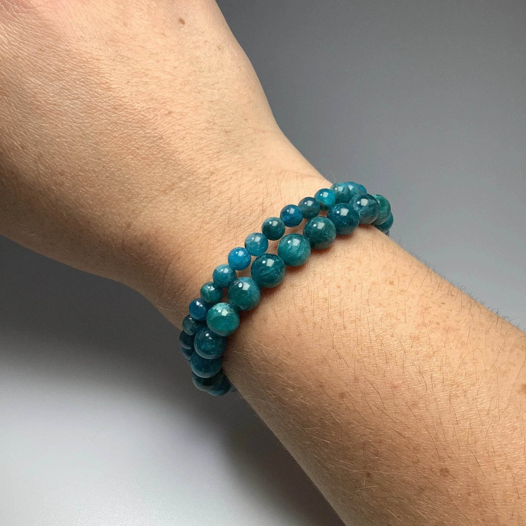Blue Apatite Beaded Bracelet-Rocks and Gems Canada