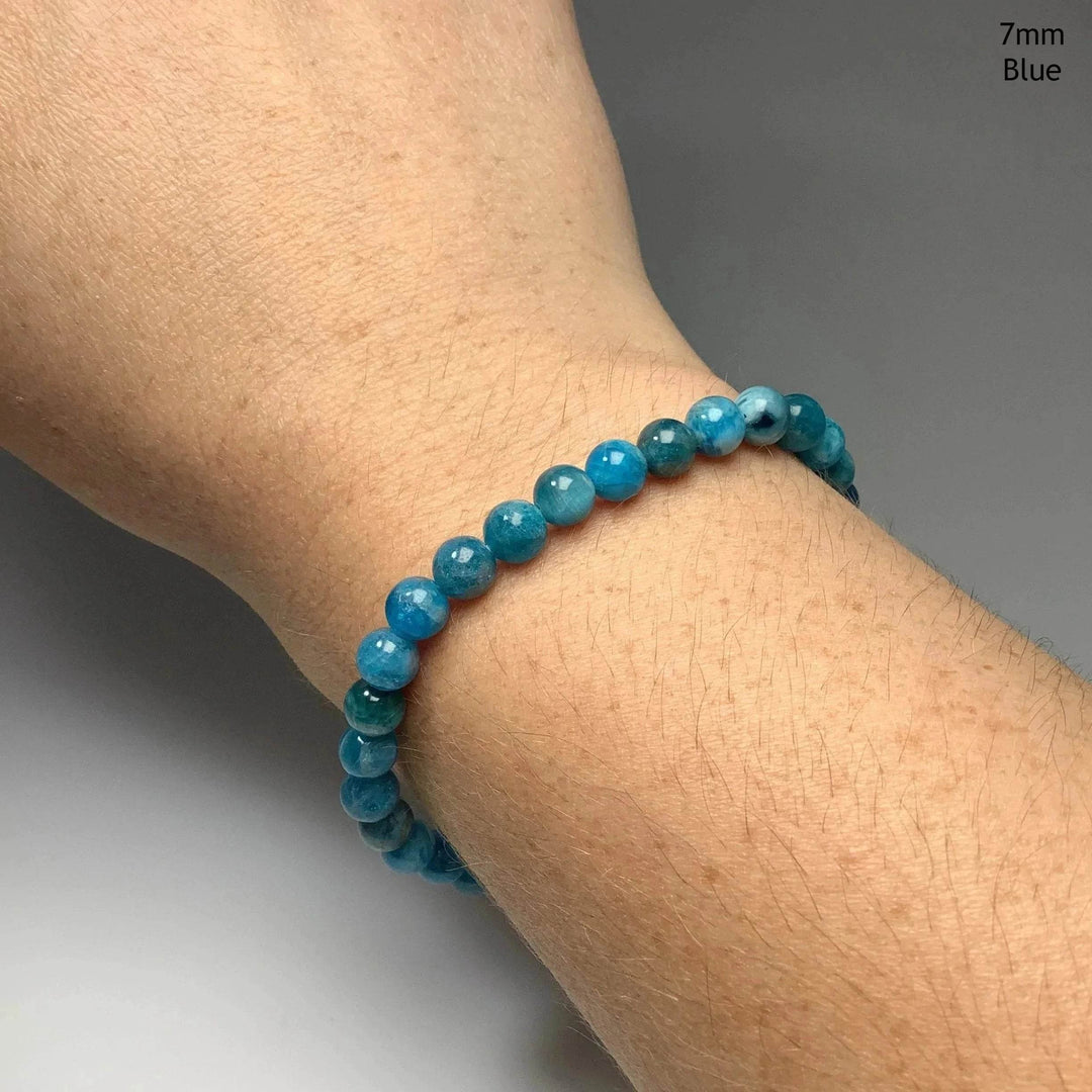 Blue Apatite Beaded Bracelet-Rocks and Gems Canada