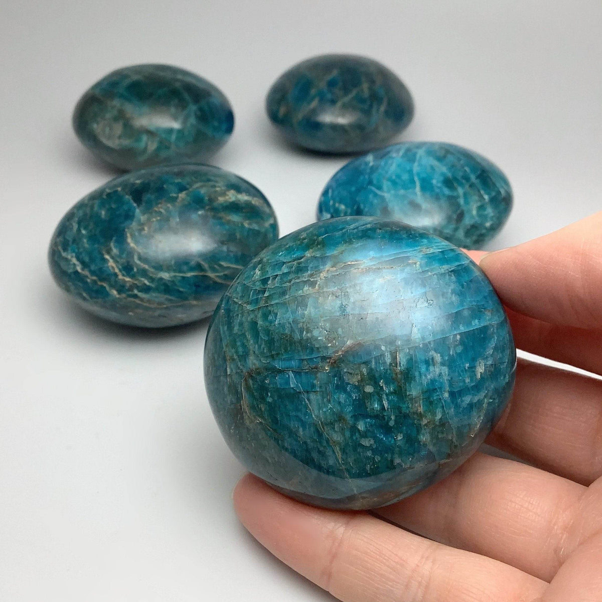 Blue Apatite Tumble-Rocks and Gems Canada