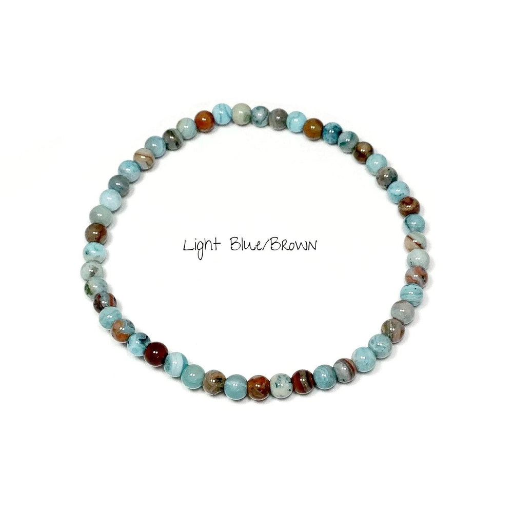 Blue Crazy Lace Agate Beaded Bracelet-Rocks and Gems Canada