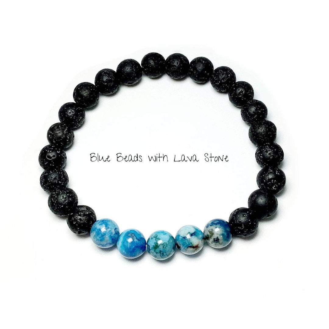 Blue Crazy Lace Agate Beaded Bracelet-Rocks and Gems Canada