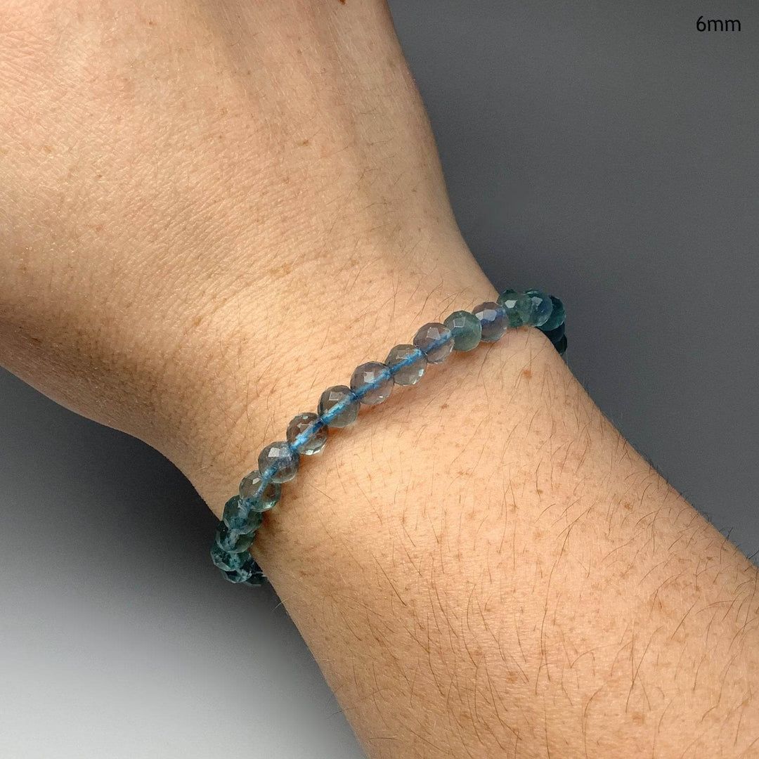 Blue Fluorite Faceted Beaded Bracelet-Rocks and Gems Canada
