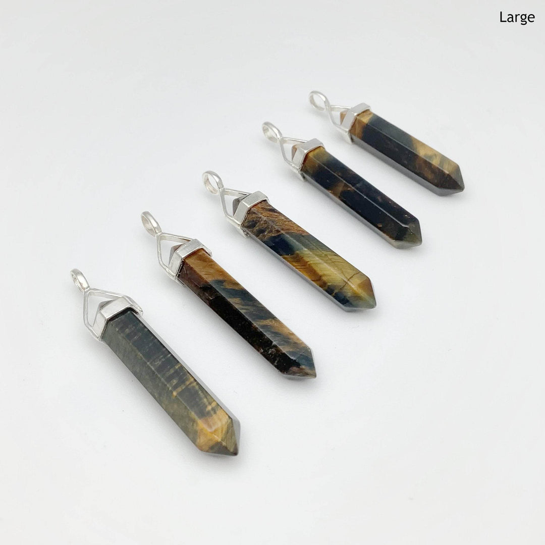 Blue Gold Tiger Eye Double Terminated Point Pendant-Rocks and Gems Canada
