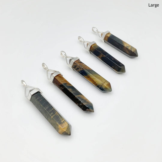 Blue Gold Tiger Eye Double Terminated Point Pendant-Rocks and Gems Canada