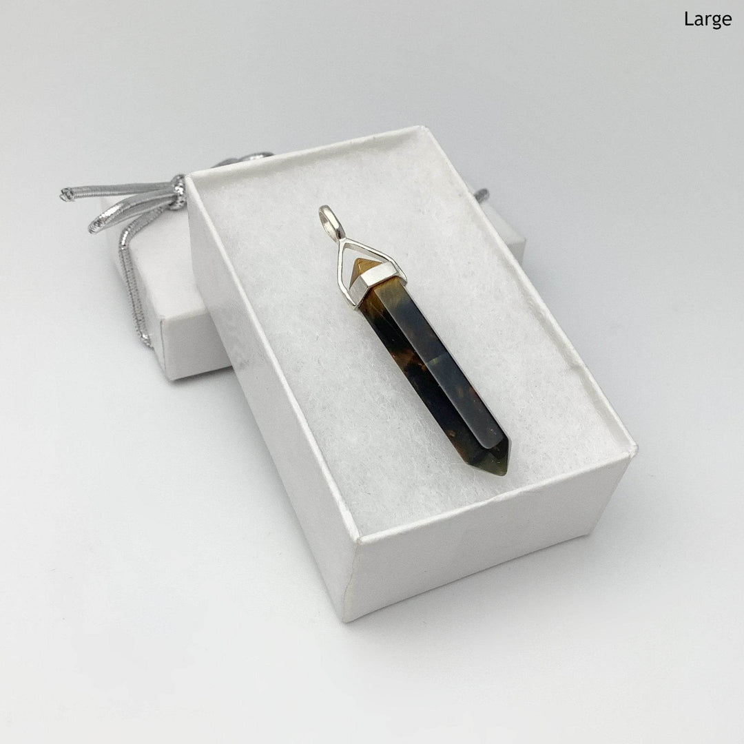 Blue Gold Tiger Eye Double Terminated Point Pendant-Rocks and Gems Canada