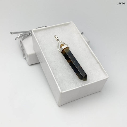 Blue Gold Tiger Eye Double Terminated Point Pendant-Rocks and Gems Canada