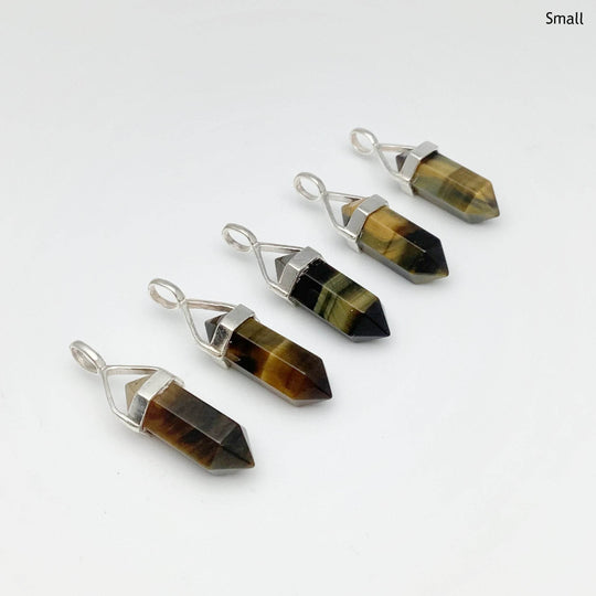 Blue Gold Tiger Eye Double Terminated Point Pendant-Rocks and Gems Canada