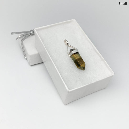 Blue Gold Tiger Eye Double Terminated Point Pendant-Rocks and Gems Canada