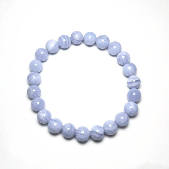 Blue Lace Agate Beaded Bracelet-Rocks and Gems Canada