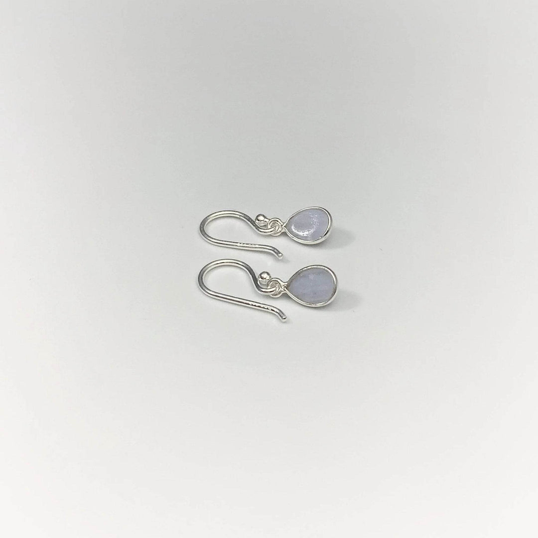 Blue Lace Agate Dangle Earrings-Rocks and Gems Canada