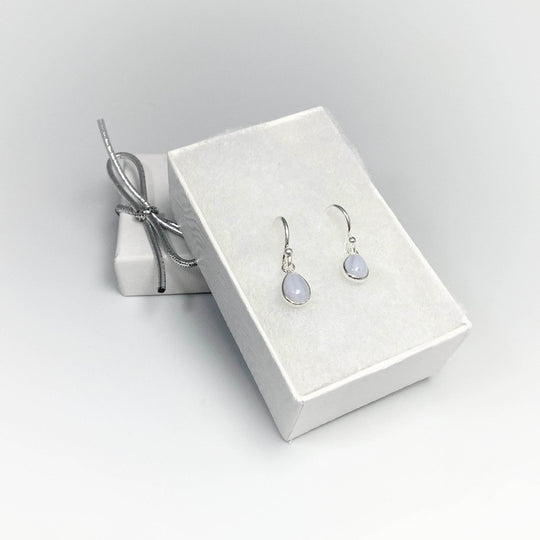 Blue Lace Agate Dangle Earrings-Rocks and Gems Canada