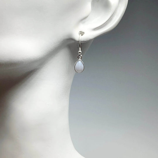 Blue Lace Agate Dangle Earrings-Rocks and Gems Canada