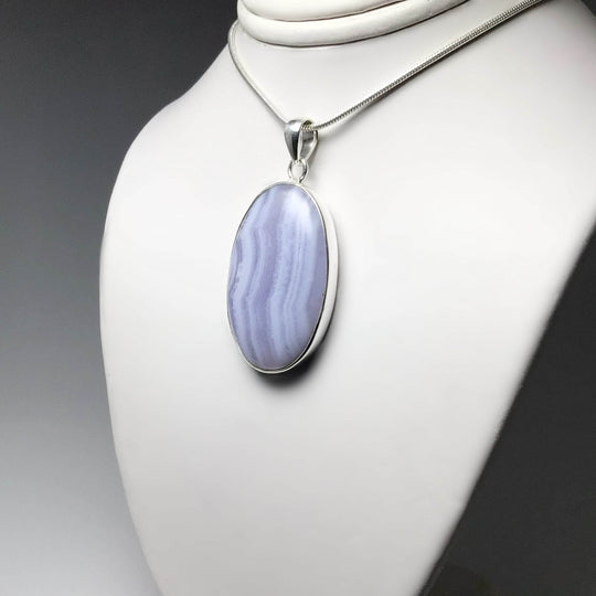 Blue Lace Agate Pendant-Rocks and Gems Canada