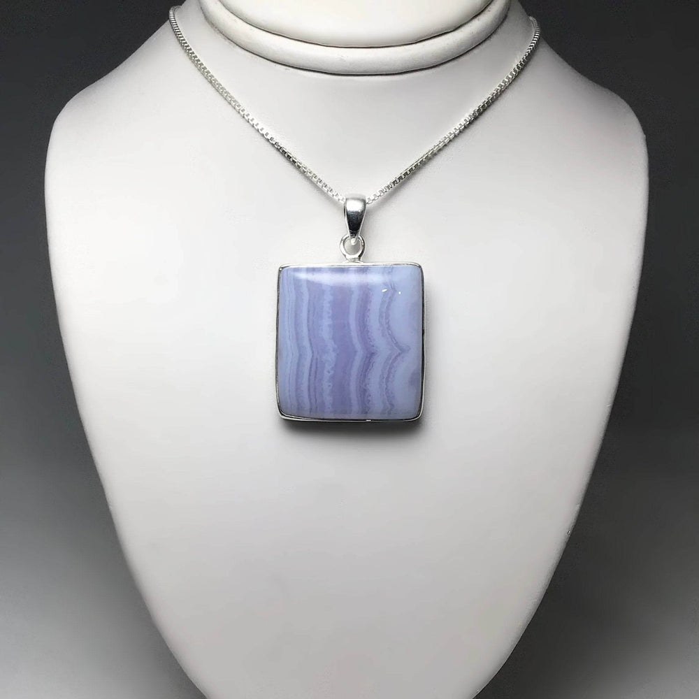 Blue Lace Agate Pendant-Rocks and Gems Canada