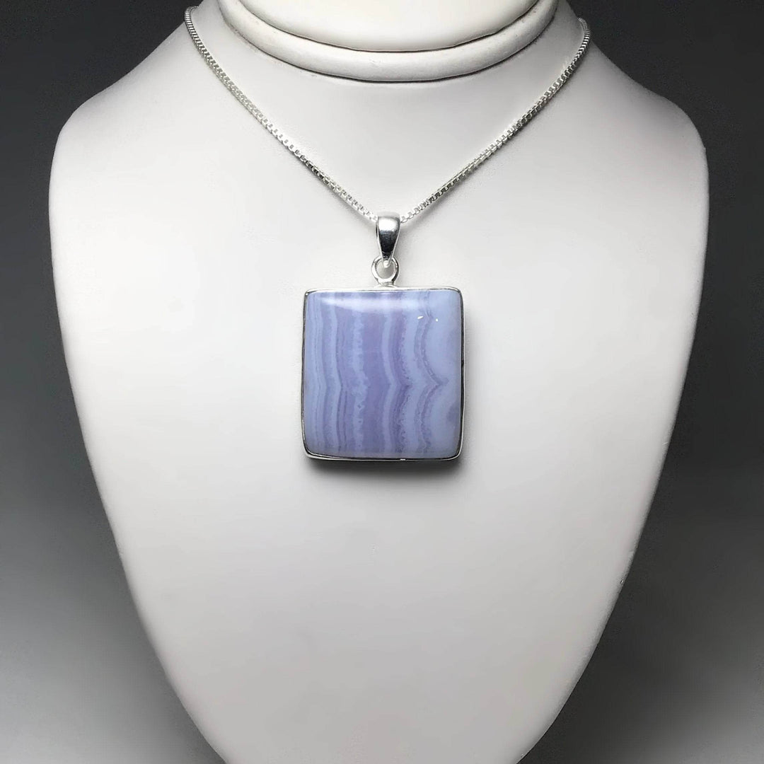 Blue Lace Agate Pendant-Rocks and Gems Canada