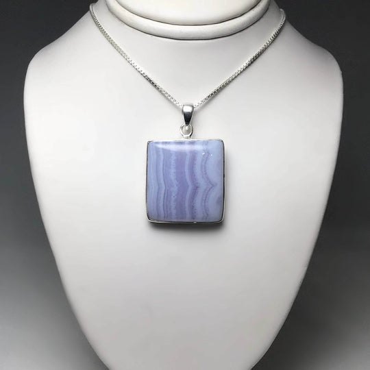 Blue Lace Agate Pendant-Rocks and Gems Canada