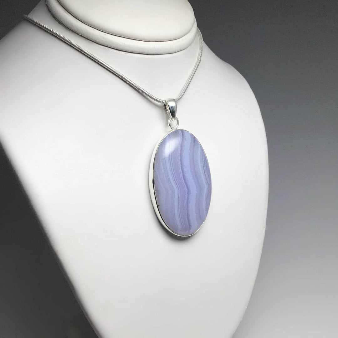 Blue Lace Agate Pendant-Rocks and Gems Canada