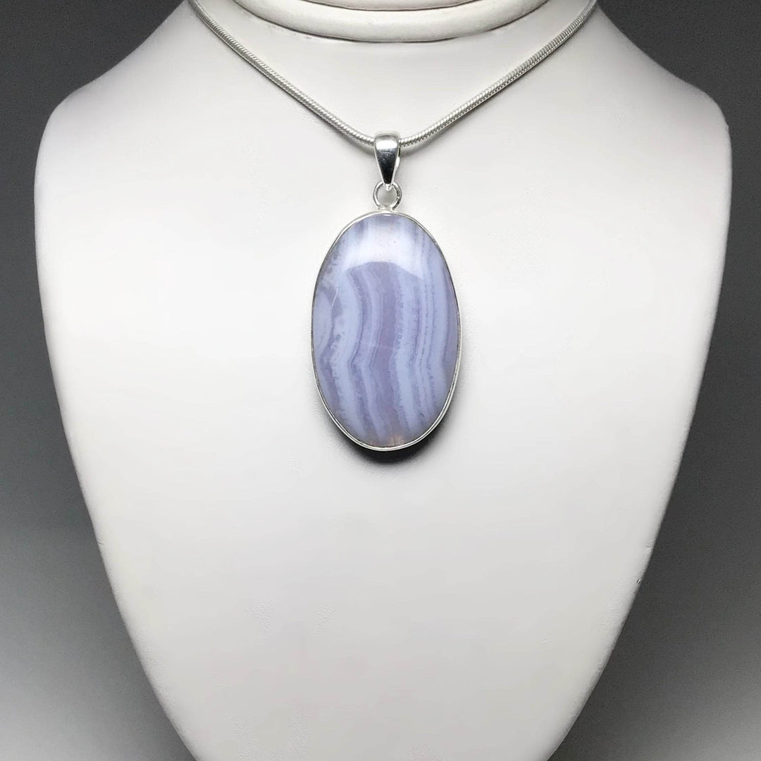 Blue Lace Agate Pendant-Rocks and Gems Canada