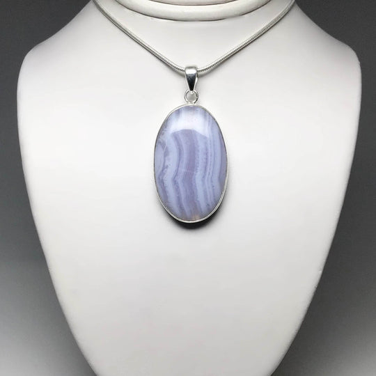 Blue Lace Agate Pendant-Rocks and Gems Canada
